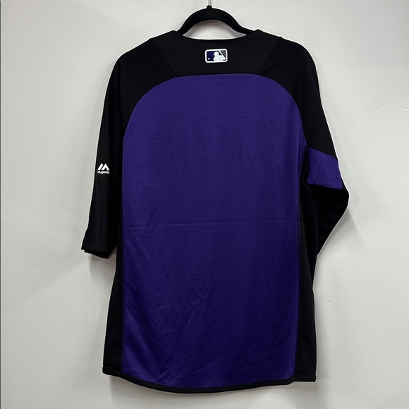 Majestic Colorado Rockies 3/4 batting practice on field jersey M - Picture 6 of 6